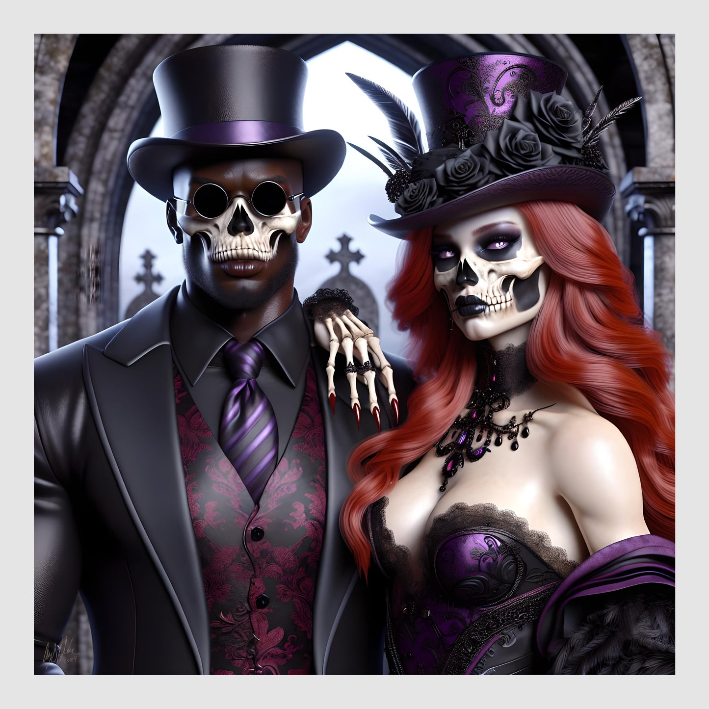 Baron Samedi and Manman Brigitte Digital Artwork