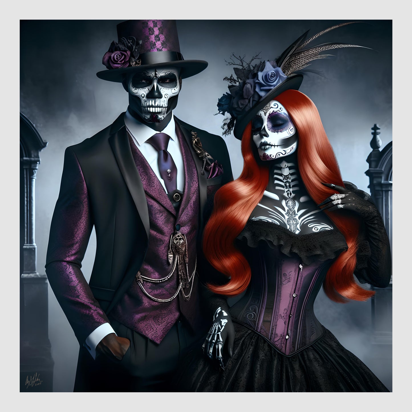 Baron Samedi and Manman Brigitte Digital Artwork