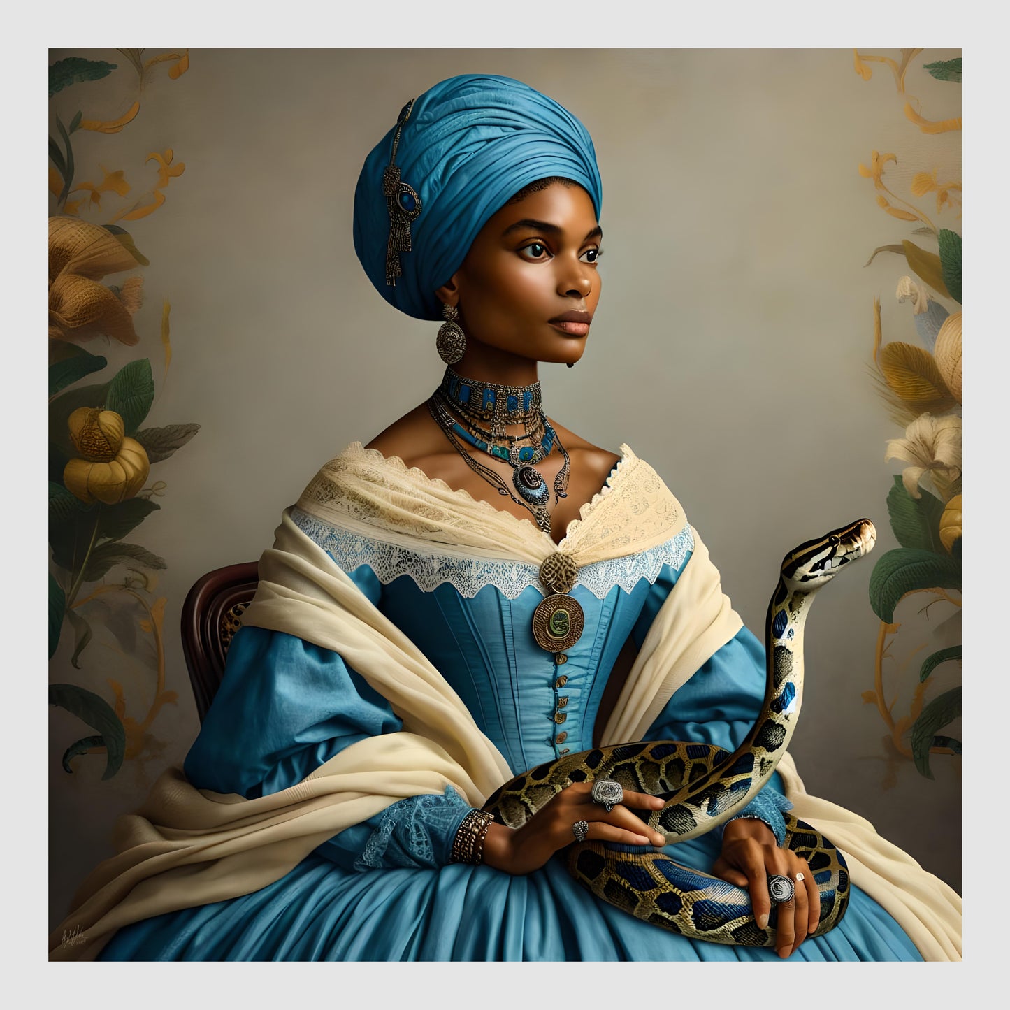 Marie Laveau with Li Grande Zombi Digital Artwork