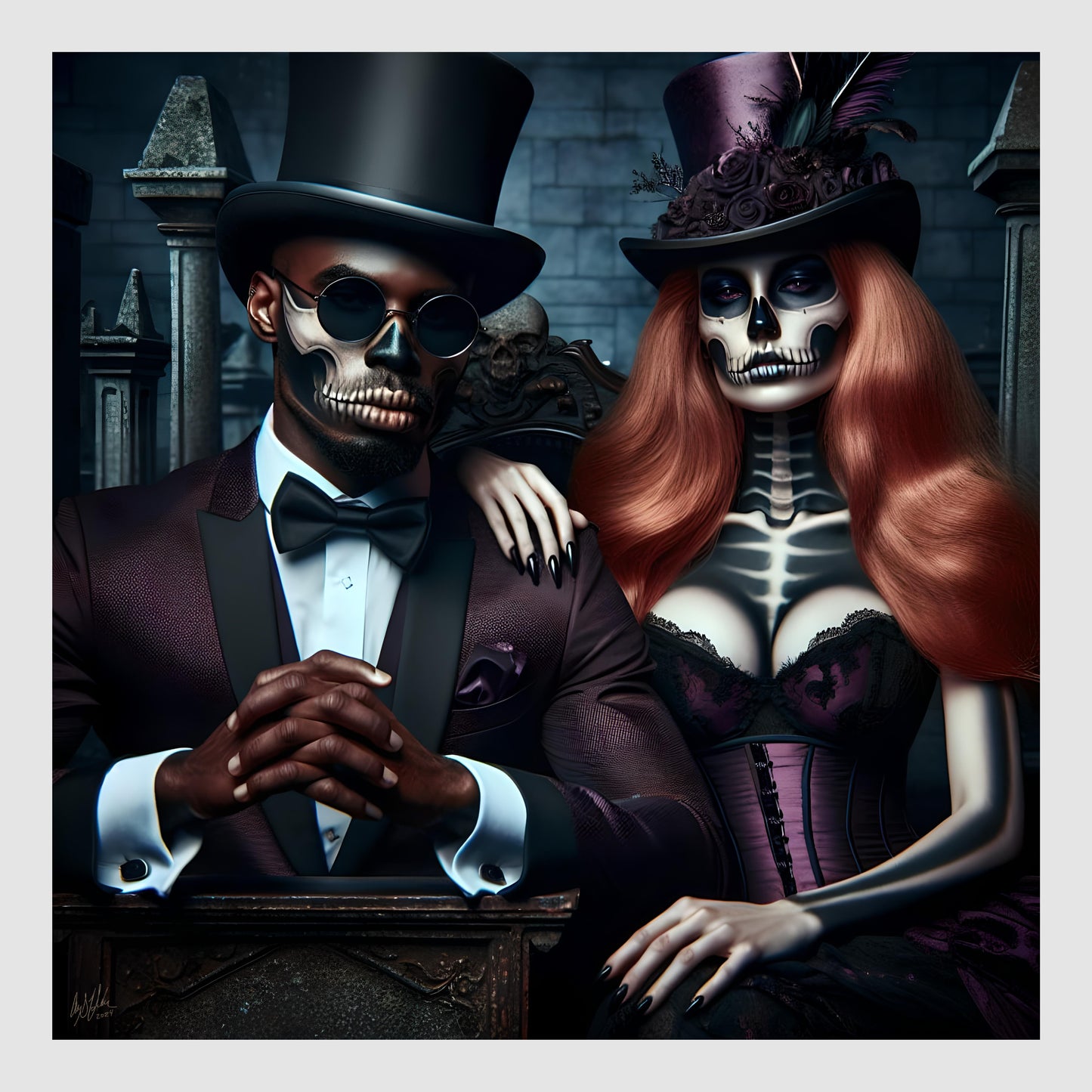 Baron Samedi and Manman Brigitte Digital Artwork