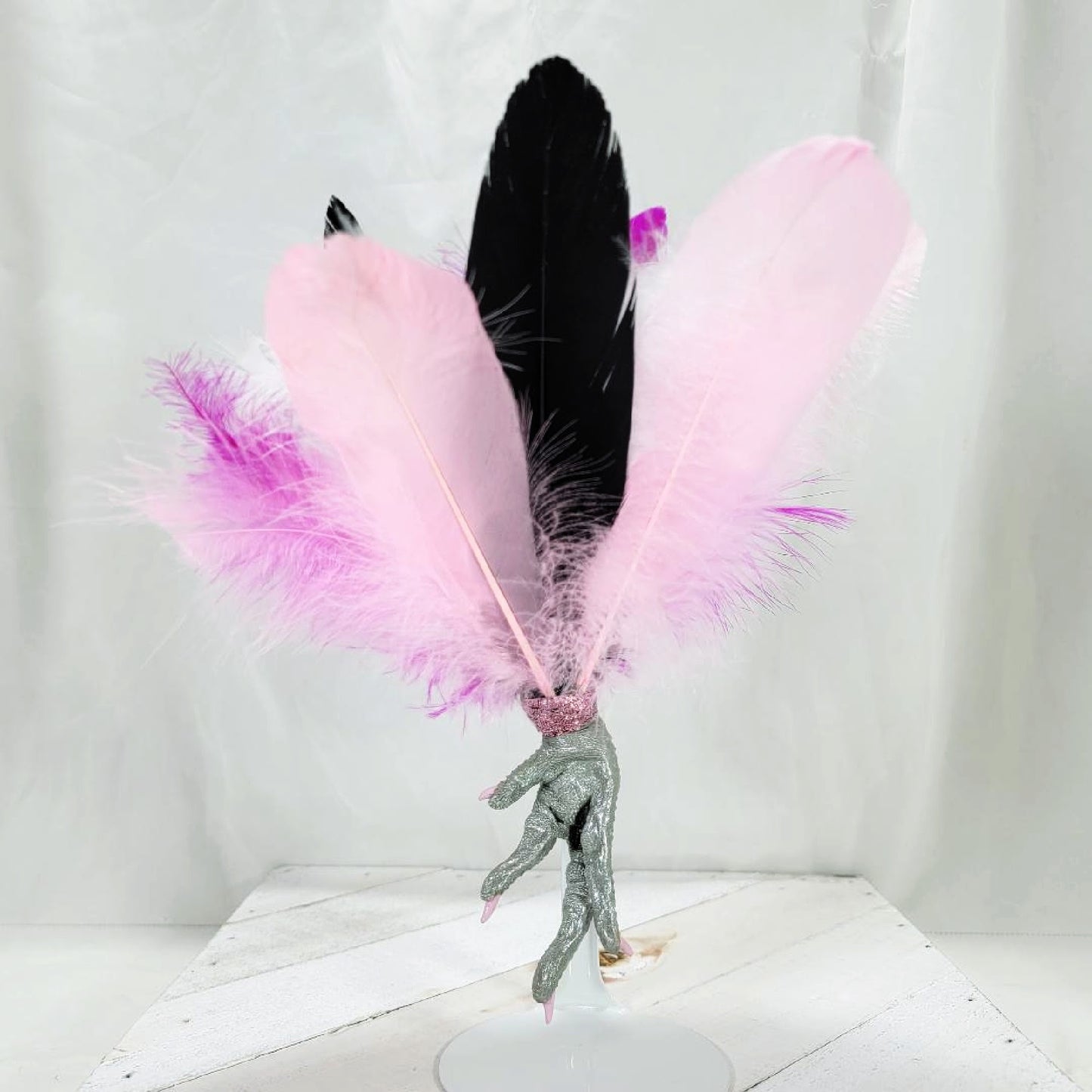 Chicken Foot JuJu Charm - Silver, Pink and Black