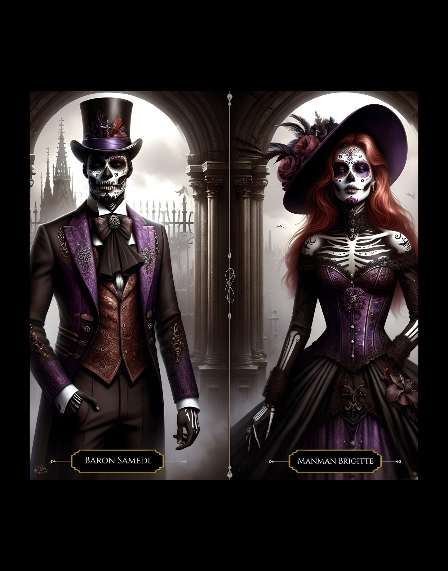 Baron Samedi and Manman Brigitte Digital Artwork