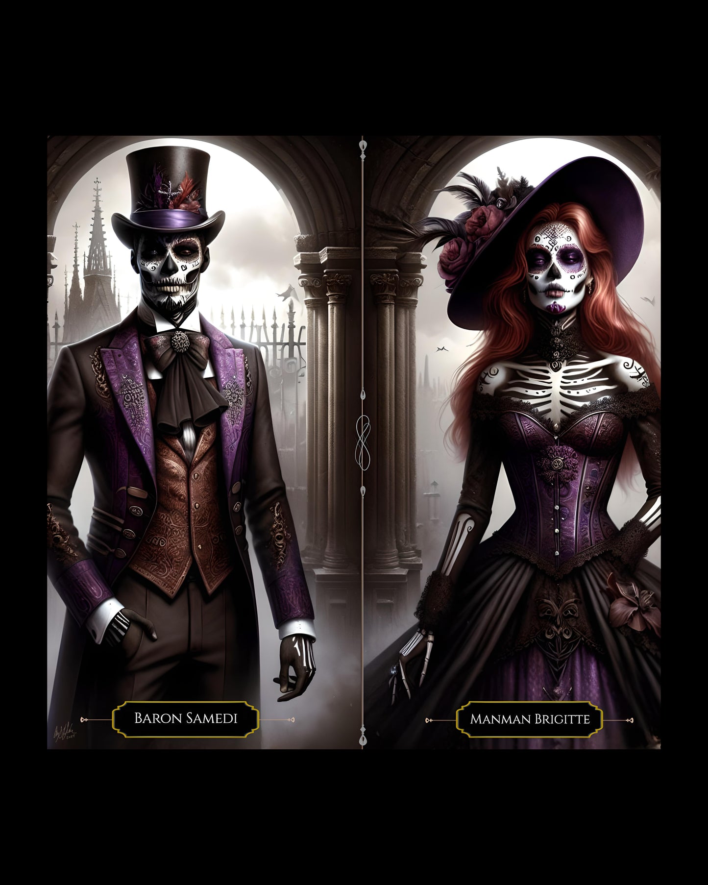 Baron Samedi and Manman Brigitte Digital Artwork