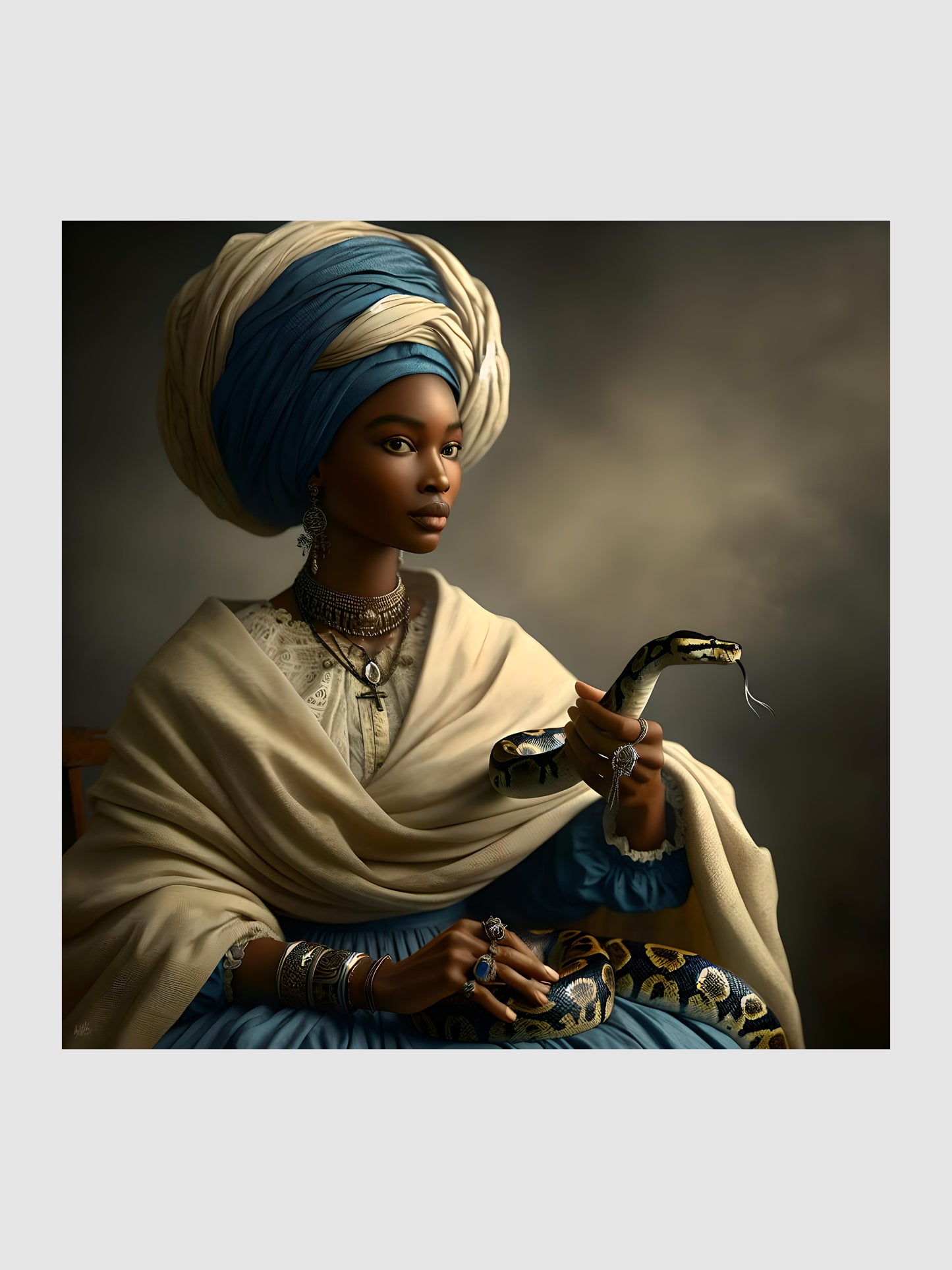 Marie Laveau with Li Grande Zombi Digital Artwork