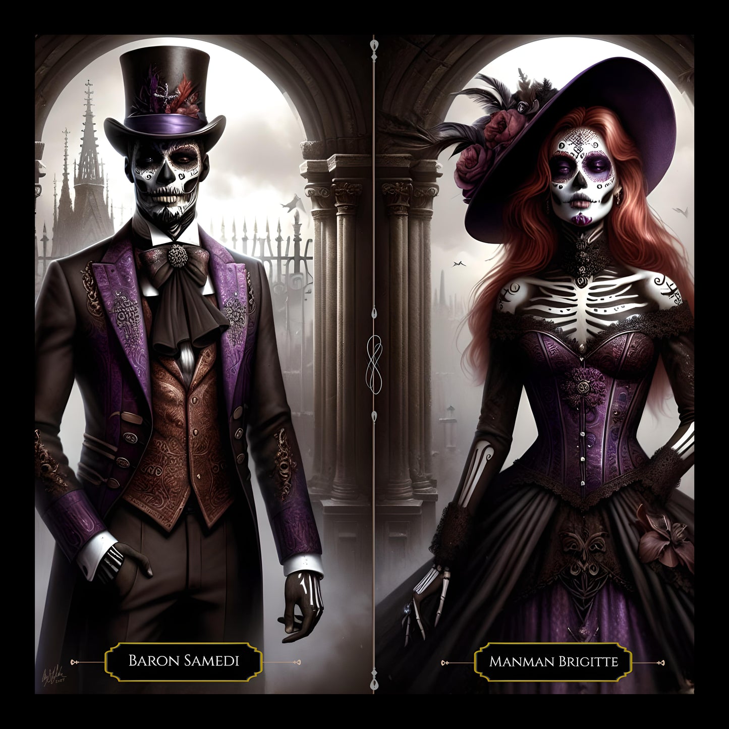 Baron Samedi and Manman Brigitte Digital Artwork