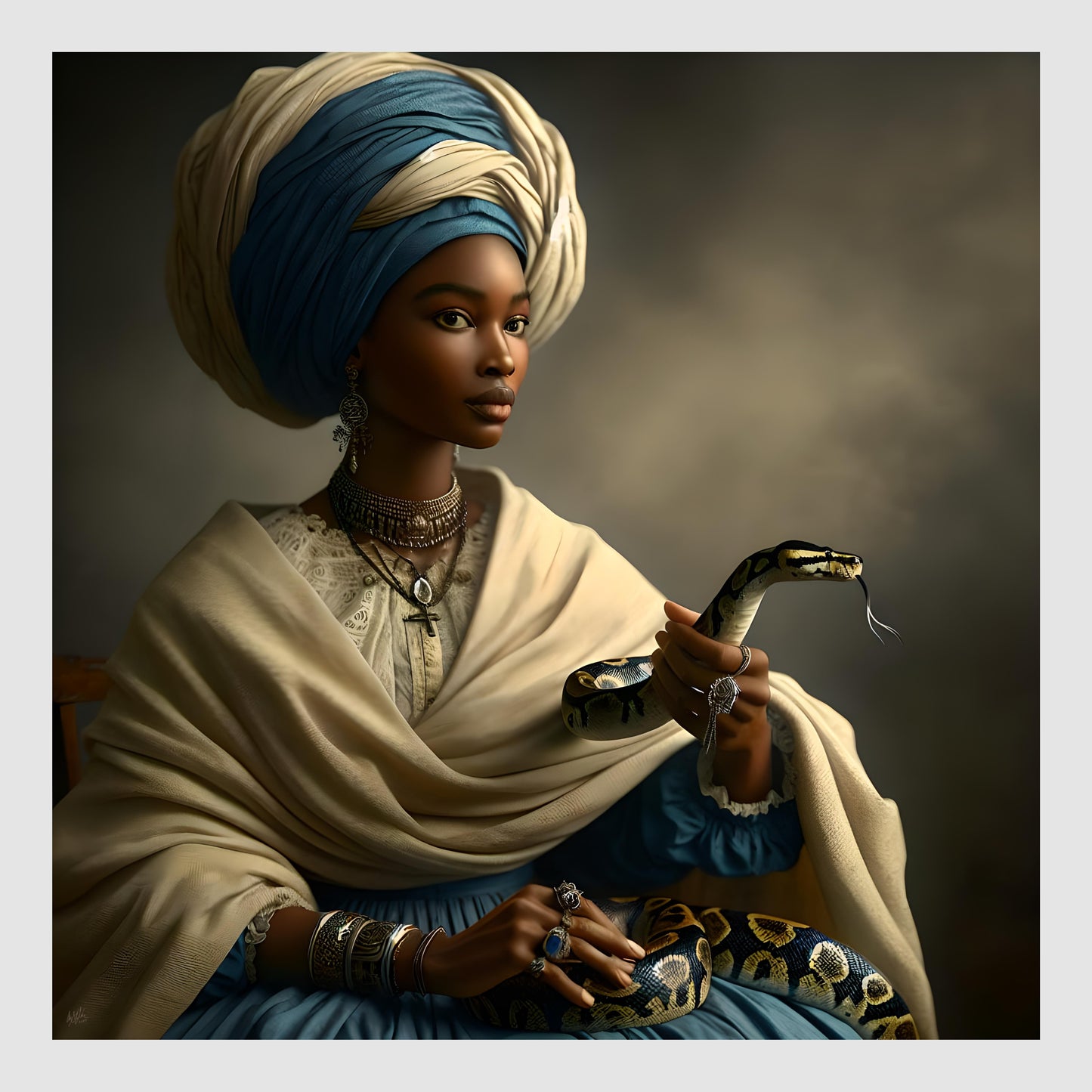 Marie Laveau with Li Grande Zombi Digital Artwork