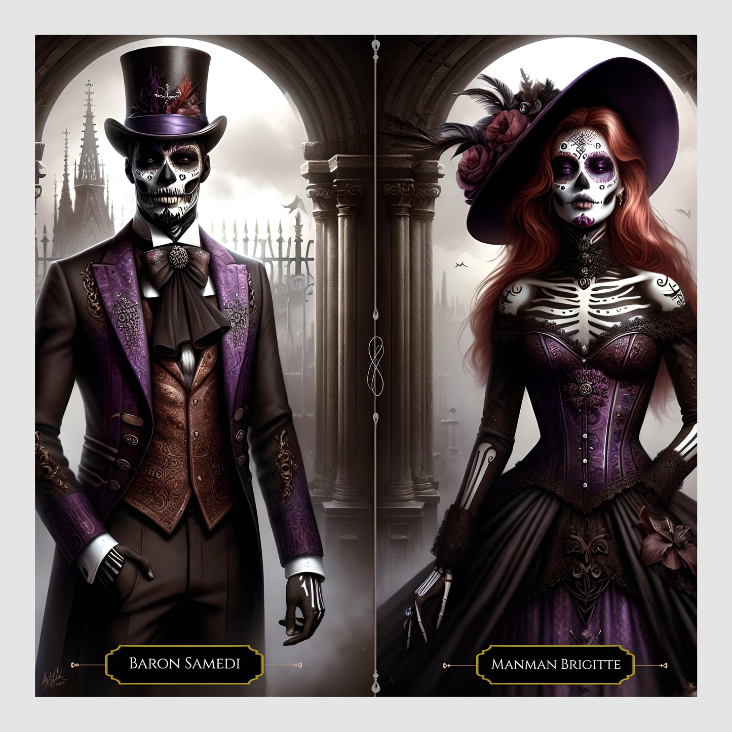 Baron Samedi and Manman Brigitte Digital Artwork