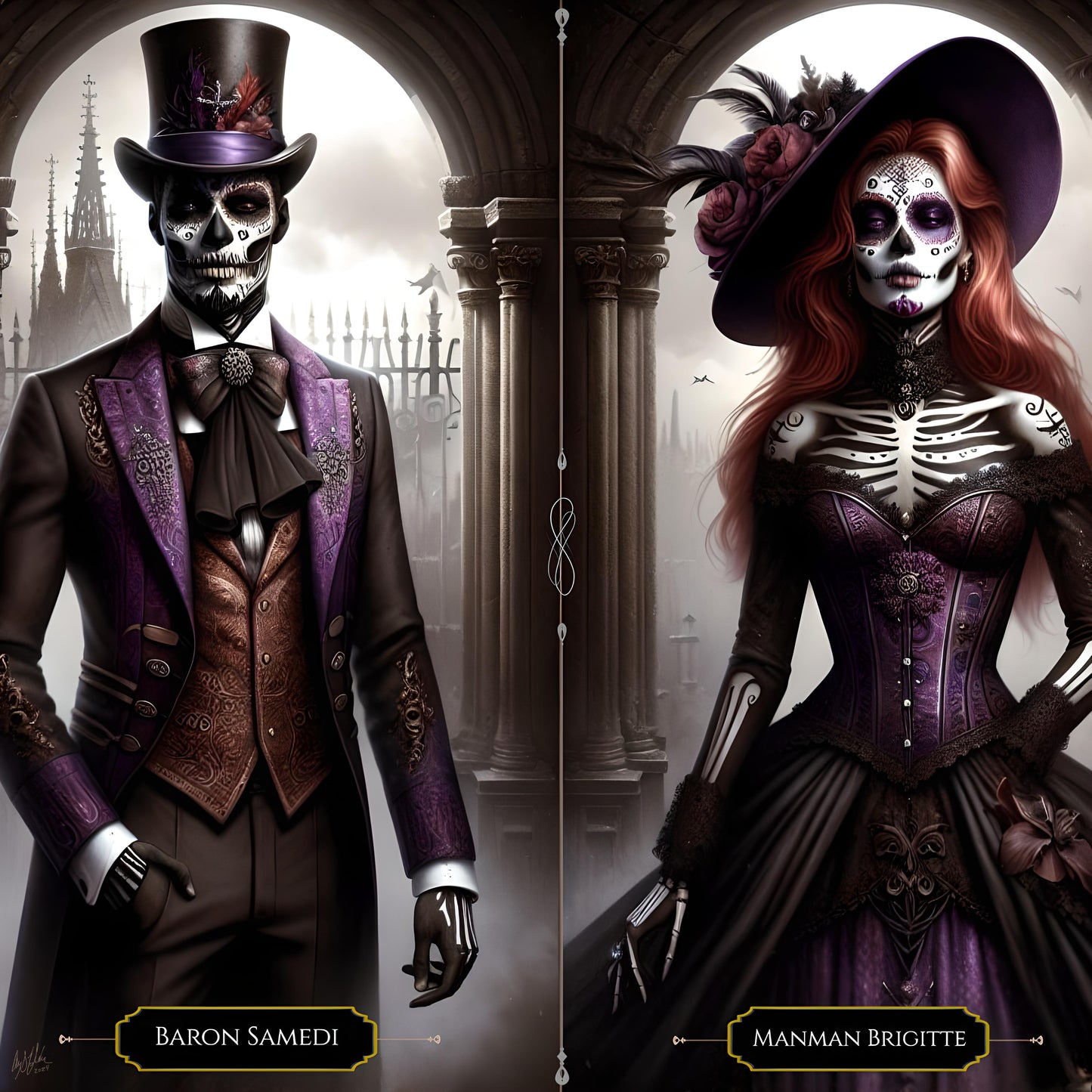 Baron Samedi and Manman Brigitte Digital Artwork