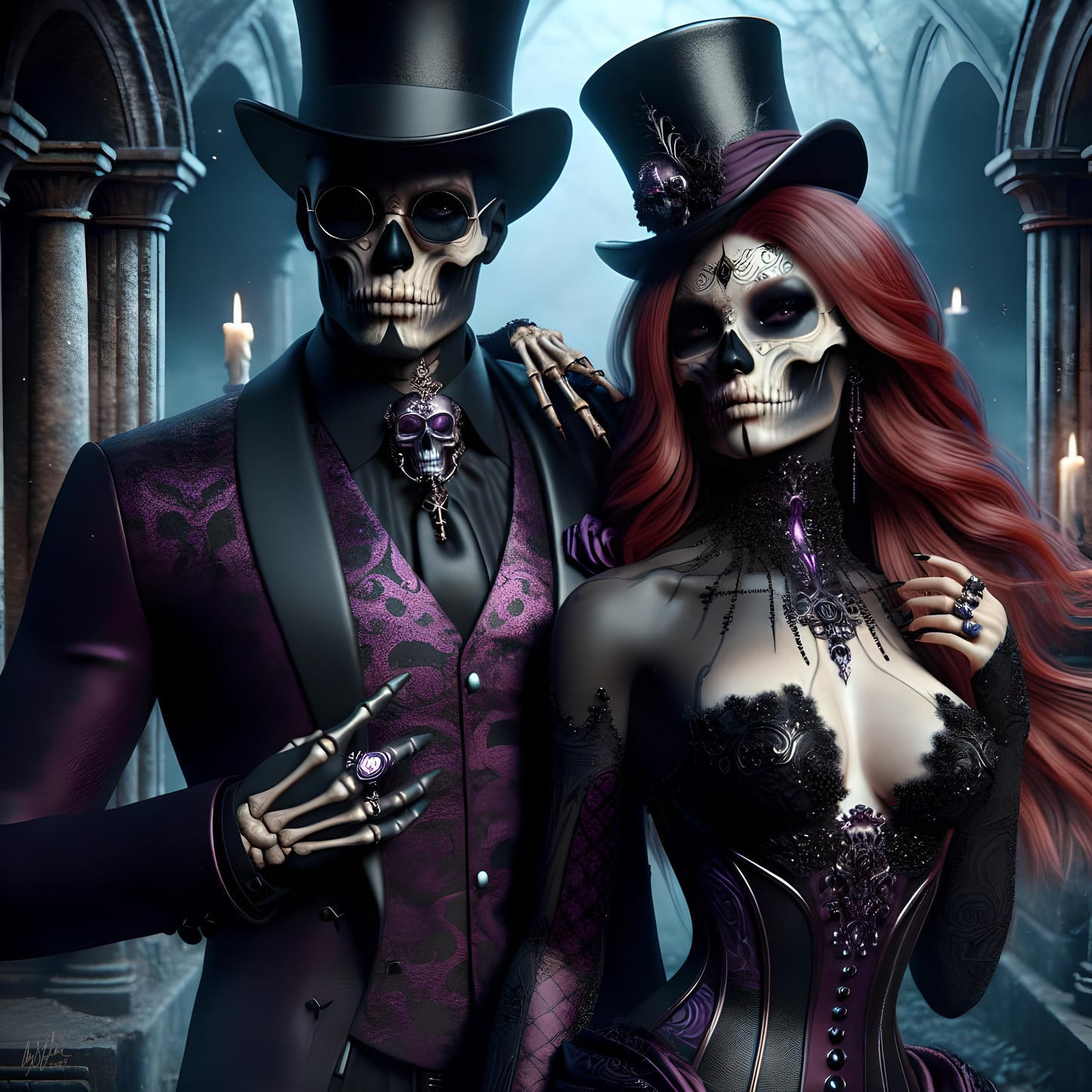 Baron Samedi and Manman Brigitte Digital Artwork