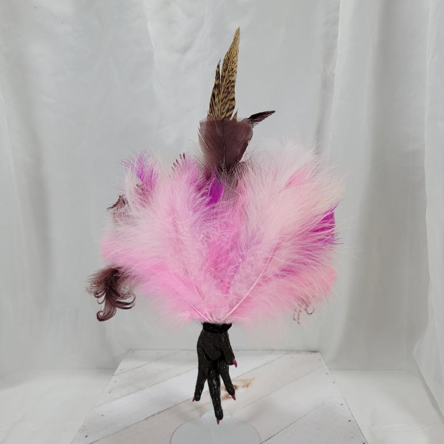 Chicken Foot JuJu Charm - Magenta and Brown